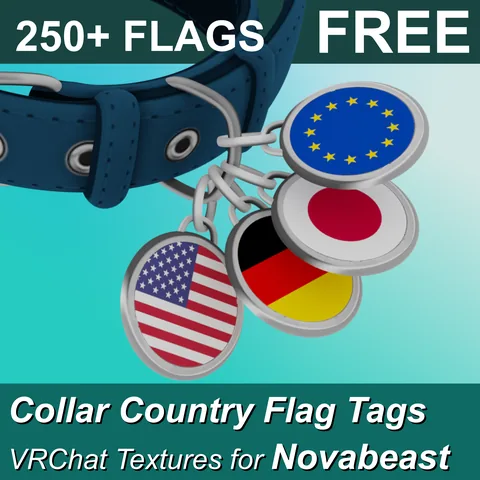 Collar Tags with All Country Flags